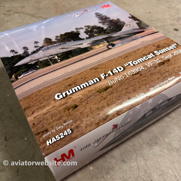 Grumman F-14D Tomcat Diecast Model USN VF-31 Tomcatters, AJ102, Tomcat Sunset 2006 - HA5245