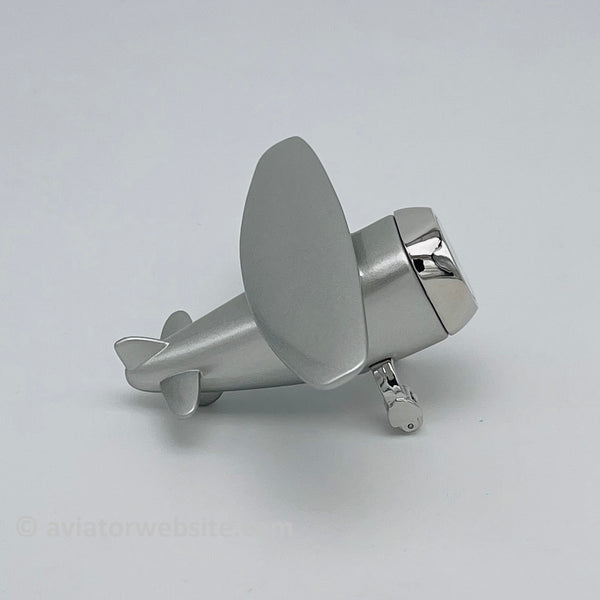 High-Wing Airplane Desk Clock - Silver