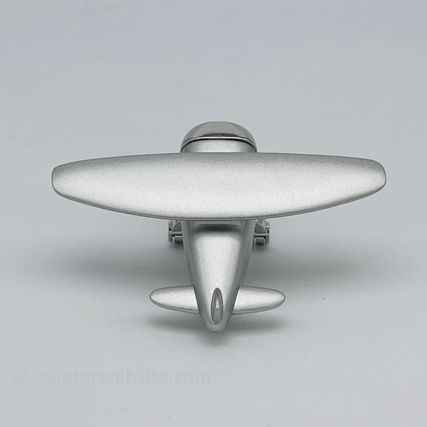 High-Wing Airplane Desk Clock - Silver