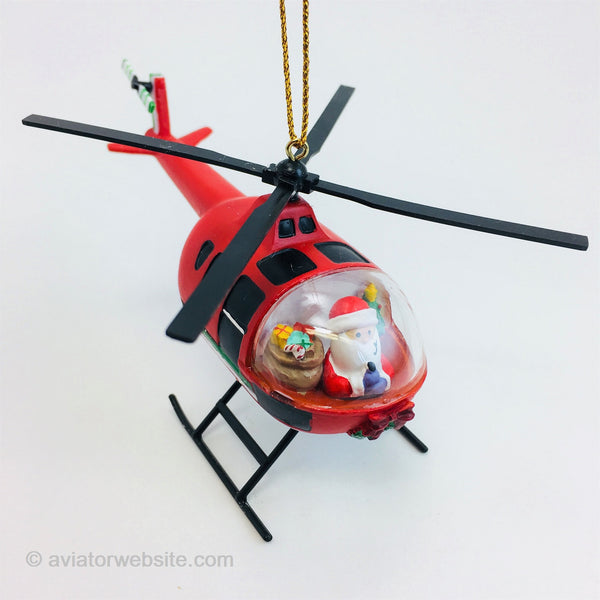 Santa Helicopter Ornament