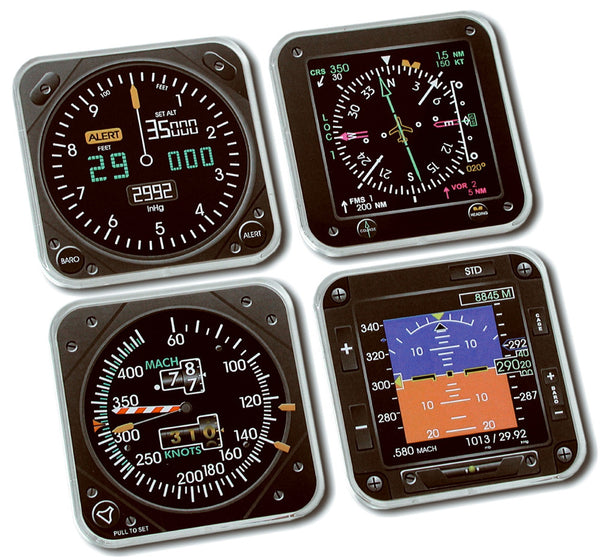 Drink Coasters - Modern Cockpit Instruments