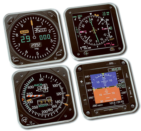Drink Coasters - Modern Cockpit Instruments