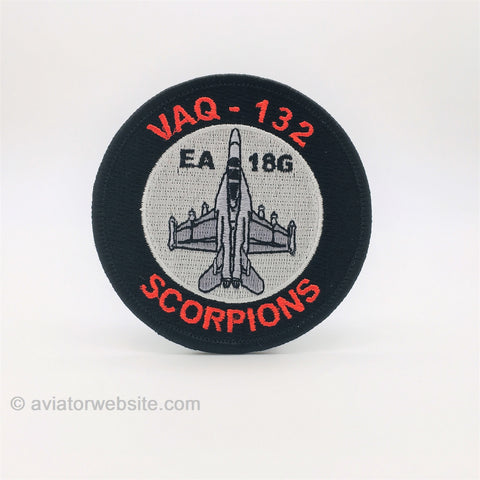 Tactical Electronic Warfare Squadron VAQ-132 "Scorpions" EA-18G Aircraft Patch.