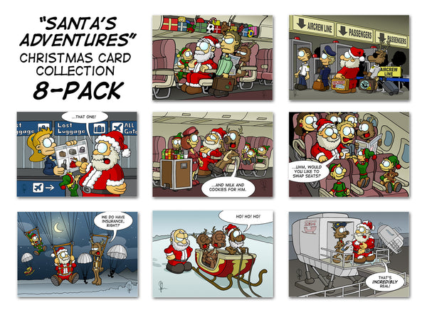 Funny Aviation Christmas Card Combo