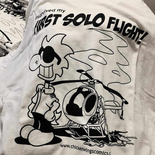 T-Shirt - "I Survived my First Solo Flight" - Helicopter