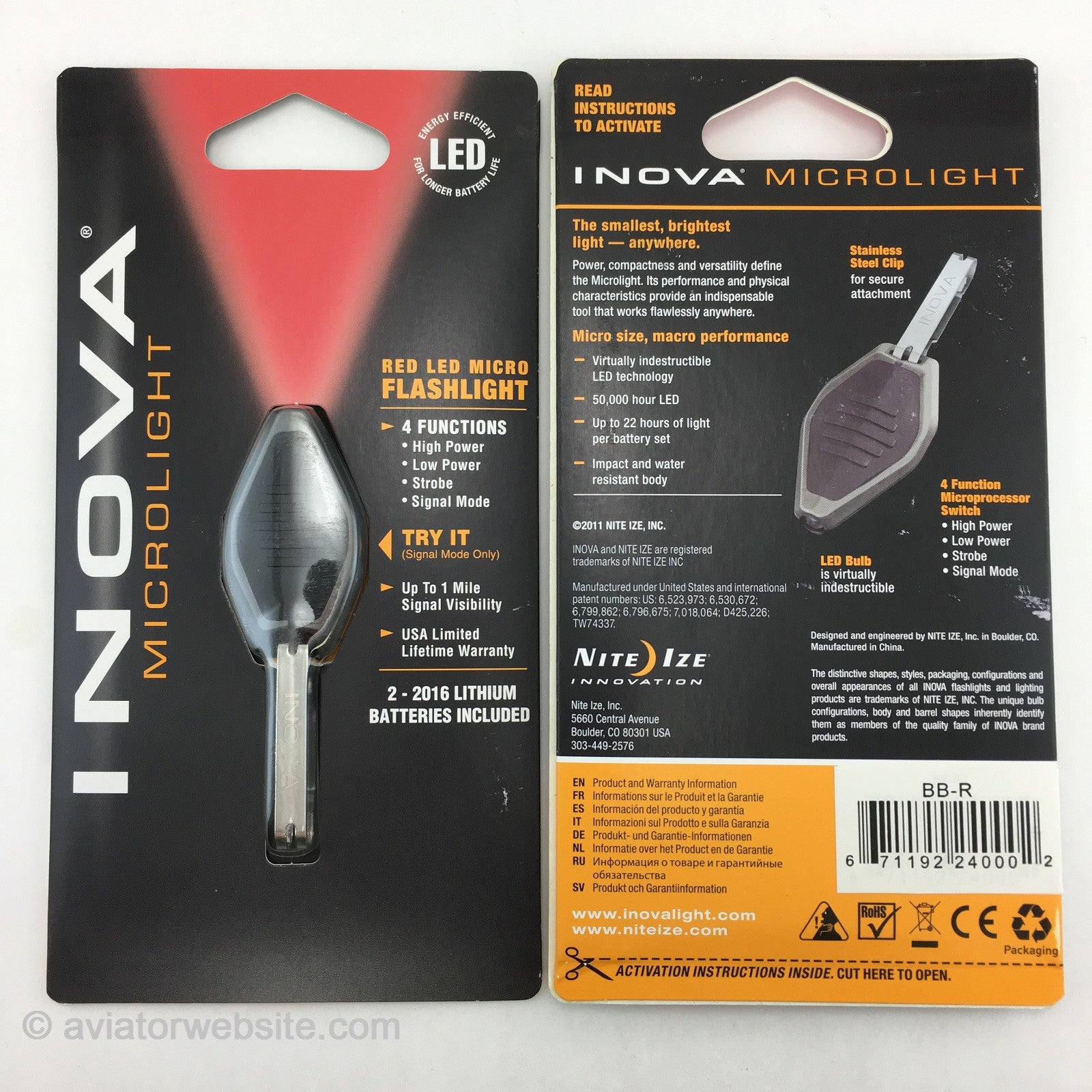 RED LED, NITE IZE INOVA MICROLIGHT | AVIATORwebsite