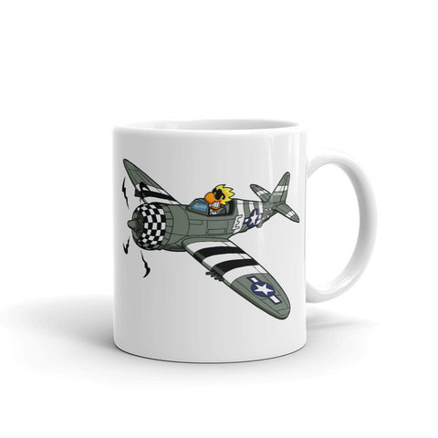 Chuck flying P-47 Coffee Mug