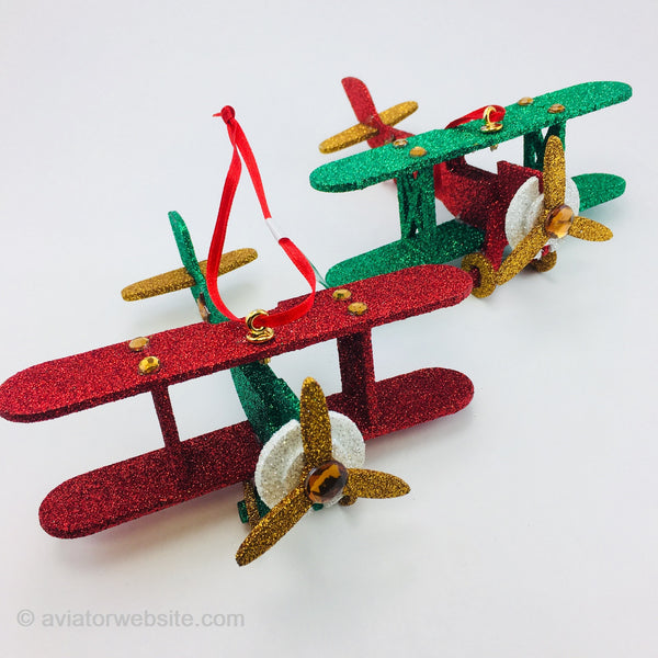 Glitter Wooden Biplane