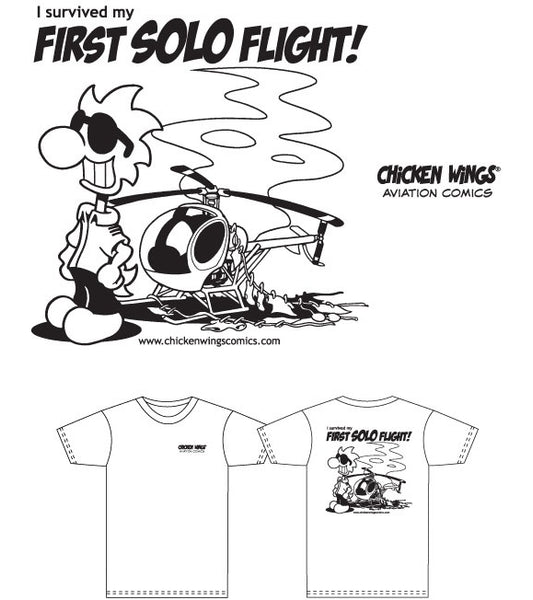 T-Shirt - "I Survived my First Solo Flight" - Helicopter