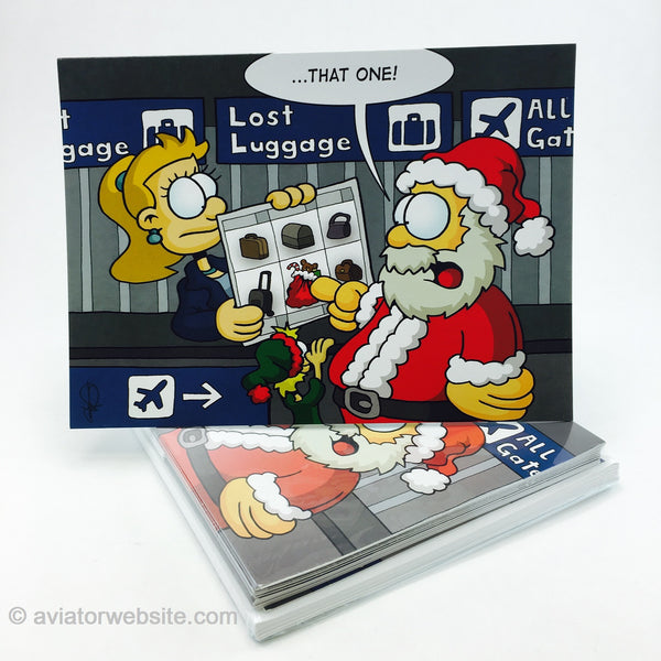 Funny Christmas Card - Santa's lost luggage