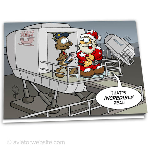 Aviation Christmas Card "Sleigh Simulator" - 10 Cards