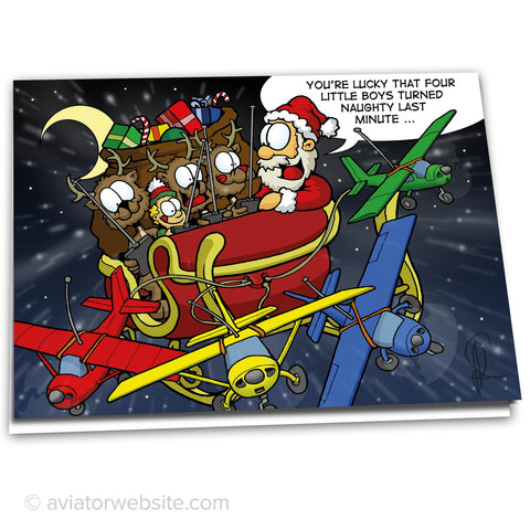 RC Planes Christmas Card "Pulling Santa's Sleigh" - 10 Cards