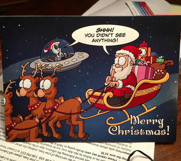 Aviation Christmas Card "You Didn't See Anything" - 10 Cards