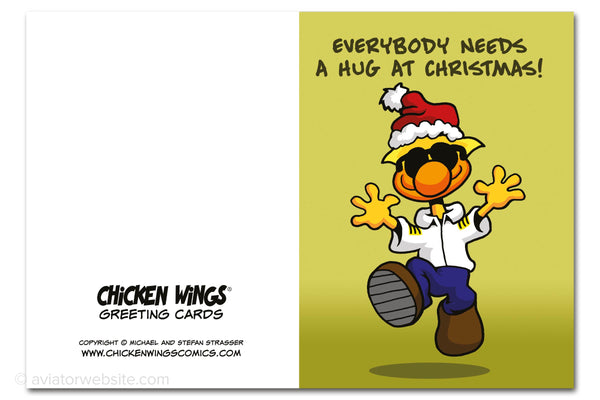 Chicken Wings Comics Aviation Christmas Card