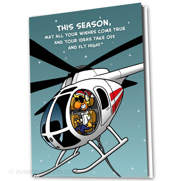 Aviation Christmas Card Helicopter