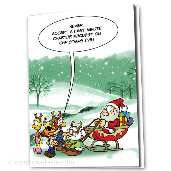 Aviation Christmas Card "Last Minute Charter" (Chicken Wings)