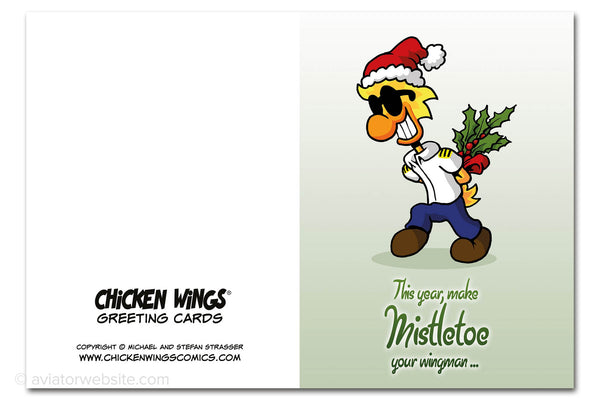 Aviation Christmas Card "Mistletoe"